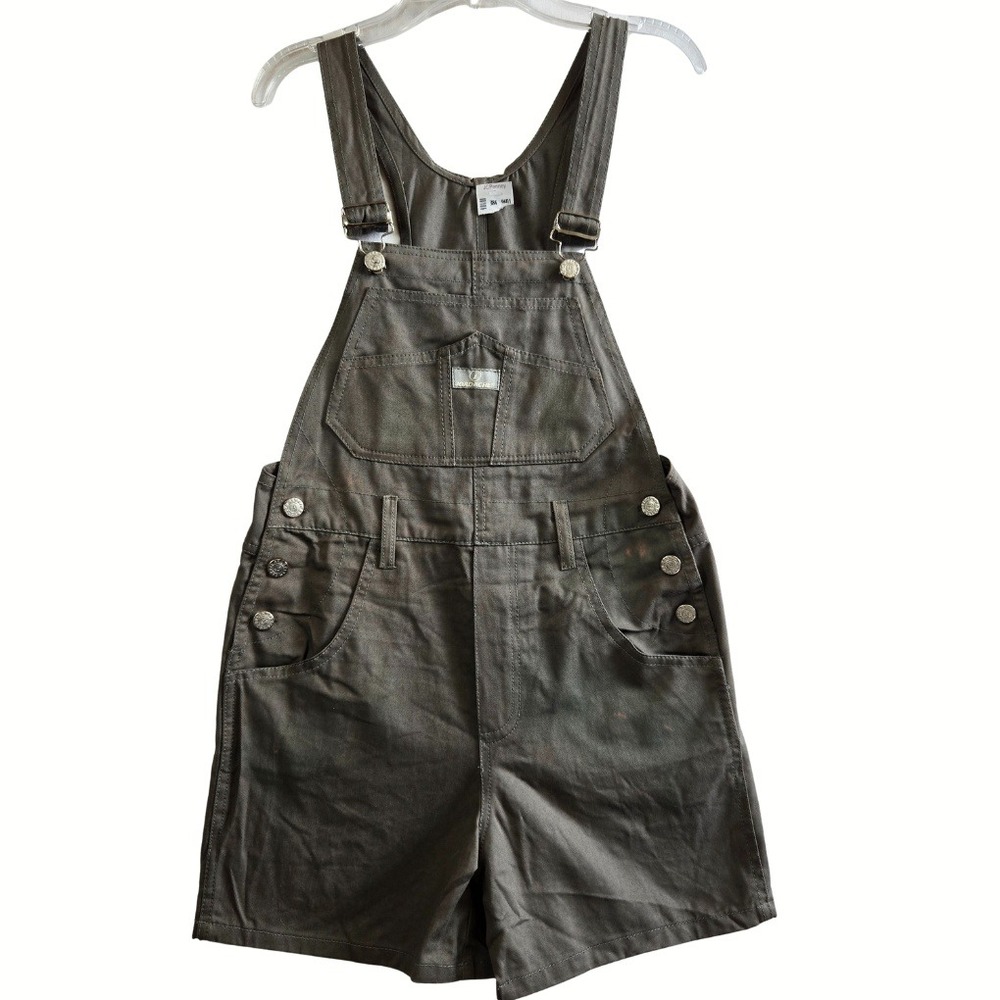 Jordache Kids Bib Overalls Shorts Vntg 90s Denim Sz Large 10/12 Y2K Retro Casual